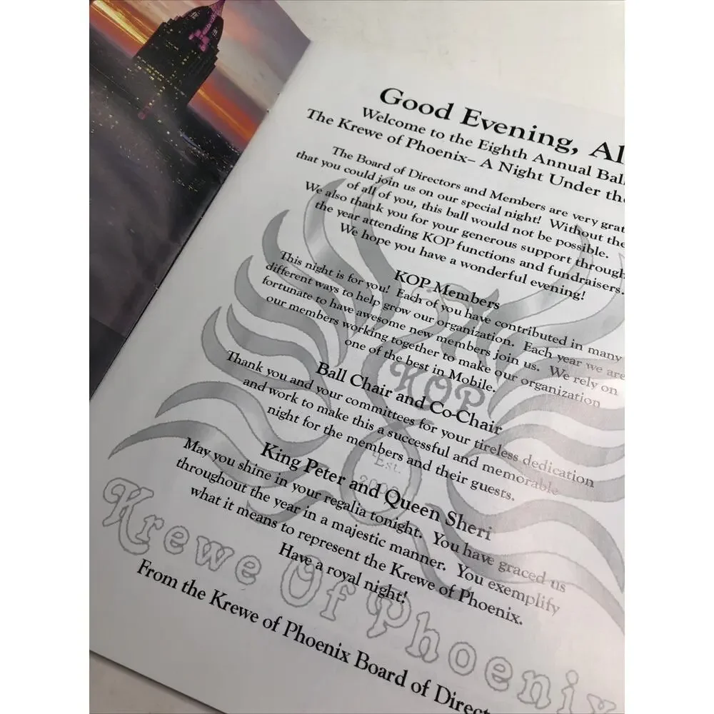 2017 Krewe Of Phoenix Mardi Gras Ball Program BIG TOP Mobile Alabama AL
